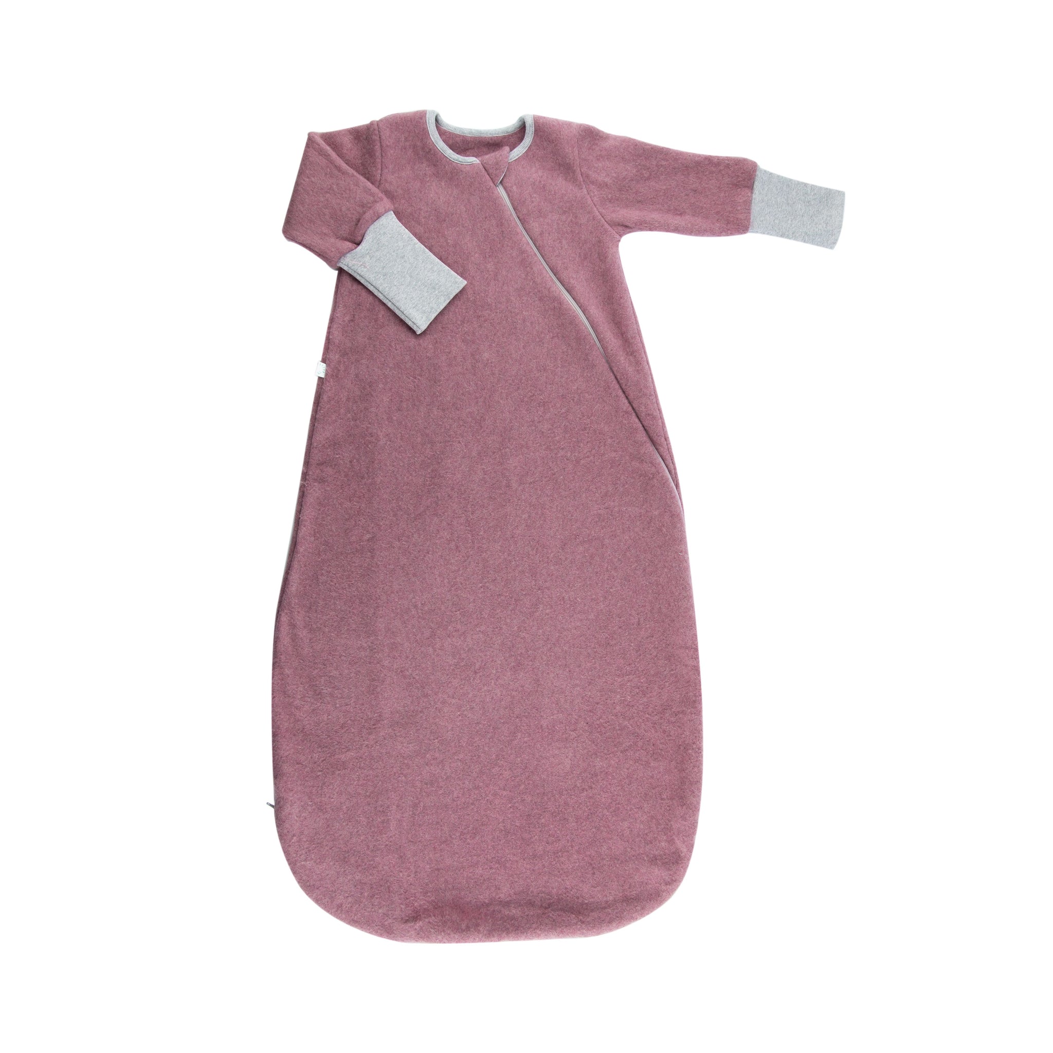Schlafsack langarm Baumwollfleece Blackberry Mélange